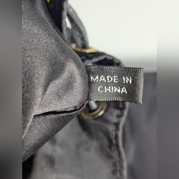 MOSCHINO Black Nylon Leather Trim Backpack Gold-tone Logo - Picture 13 of 14